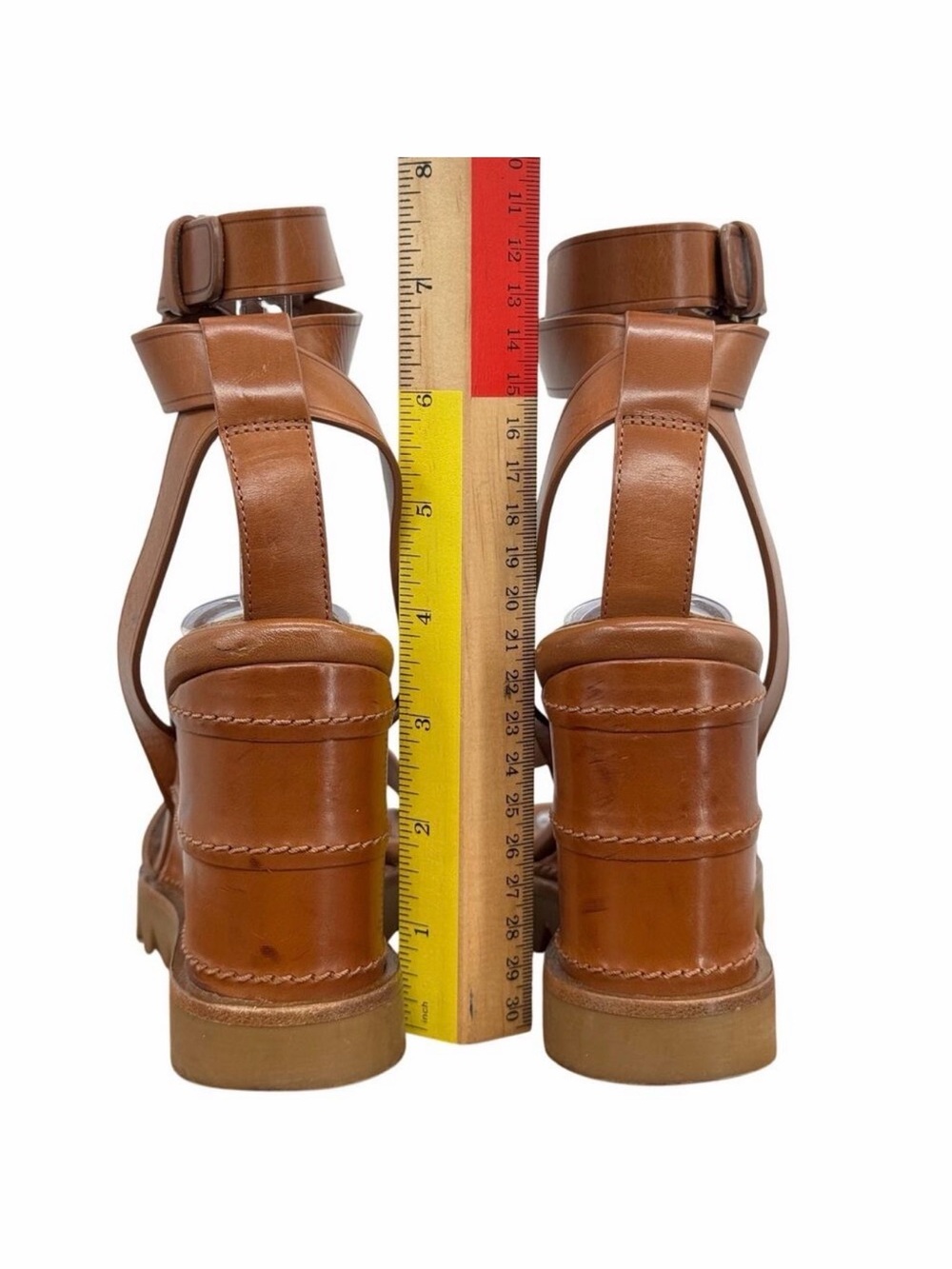 Tamara Mellon Ankle Strap Wedge Platform Women's SZ 38 Sandals Brown $800 Summer - Picture 5 of 8